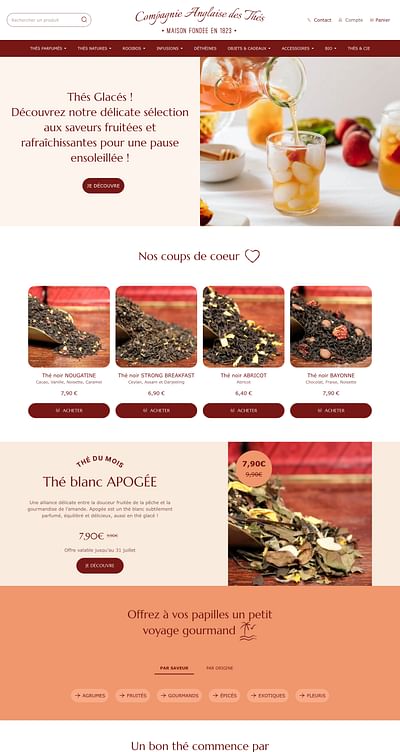 Site e-commerce Compagnie Anglaise des Thés - Création de site internet