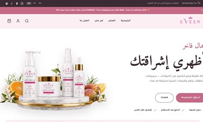Clean-beauty brand website for EVEEN skincare - Website Creatie