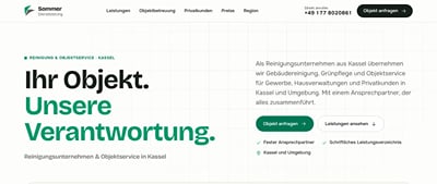 Sommer Dienstleistung – Website für Reinigung und Objektservice - Webseitengestaltung