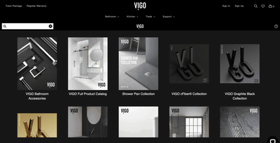 Ecommerce website for Vigo | Kitchen and bath brand - E-commerce