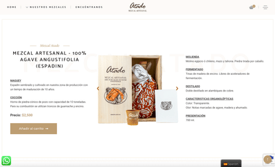Diseño web para marca de bebidas Premium - Création de site internet