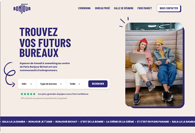 Création de site Coworking et Food market - Référencement naturel