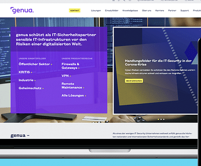 Projekt / Relaunch für GENUA GMBH - Software Entwicklung