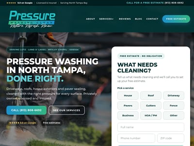 Pressure Washing Clean: North Tampa pressure washing website - Email Marketing