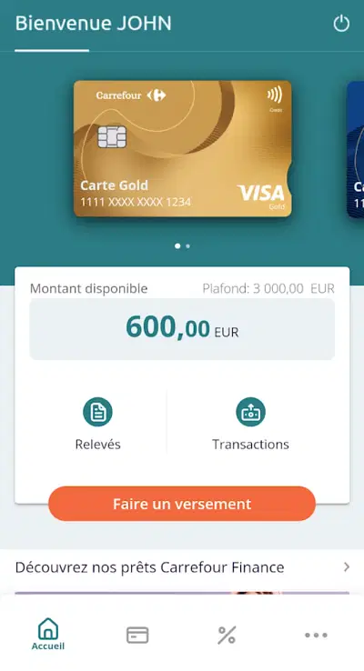 Mobile application for Carrefour Finance - Ergonomie (UX/UI)