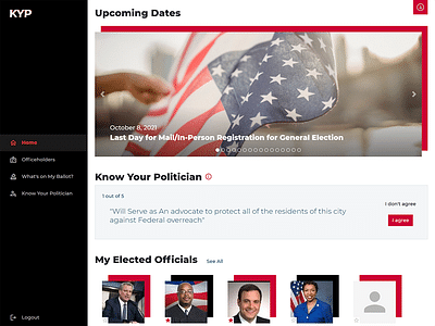 KNOW YOUR POLITICIAN WEB APP - Applicazione web