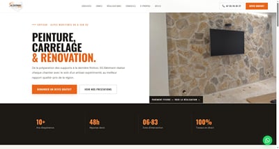 SG Bâtiment 06 : site d'artisan qui génère des demandes de devis - Webseitengestaltung