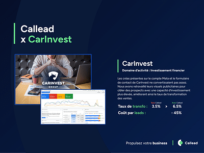 Carinvest x Callead Lead Gen Investissement au capital automobile - Publicité en ligne