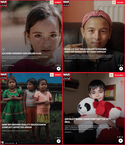 War Child (4 websites) - Creación de Sitios Web