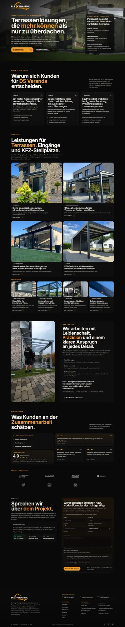 DS Veranda - NextJS Website - Webseitengestaltung