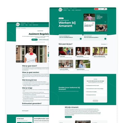 Werken bij Amarant; Zorgvacatures en talentprofielen samenbrengen - Website Creatie