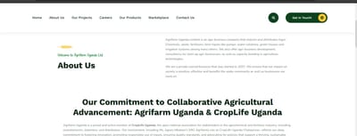 AGRIFARM UGANDA - Création de site internet