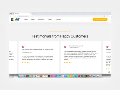 L&V Electrical Website & Ongoing Support - Website Creation