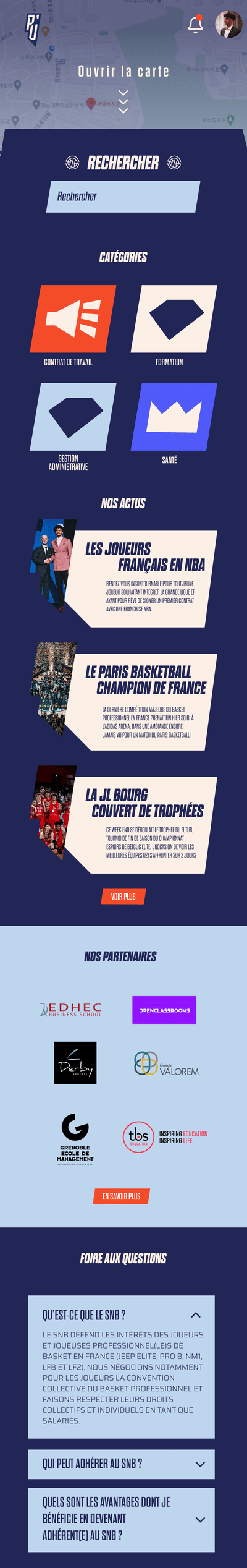 SNB – Application mobile du Syndicat National des Basketteurs - Mobile App