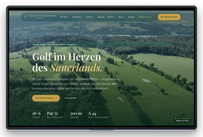 Golfclub Westheim: statische Website ohne CMS, Platzstatus live - Website Creatie