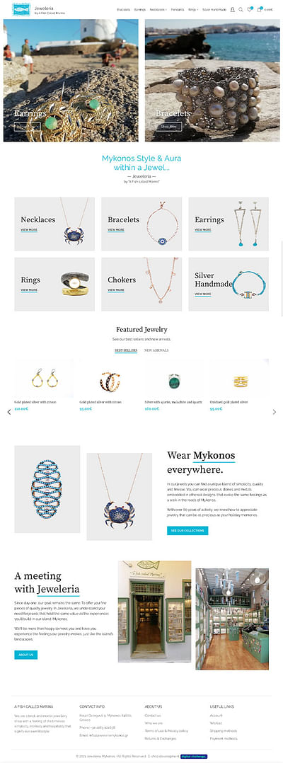 E-shop development for jeweleriamykonos.com - E-commerce