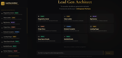 Lead Gen Architect: sistema estratégico de generación de leads con IA - Desarrollo de Software
