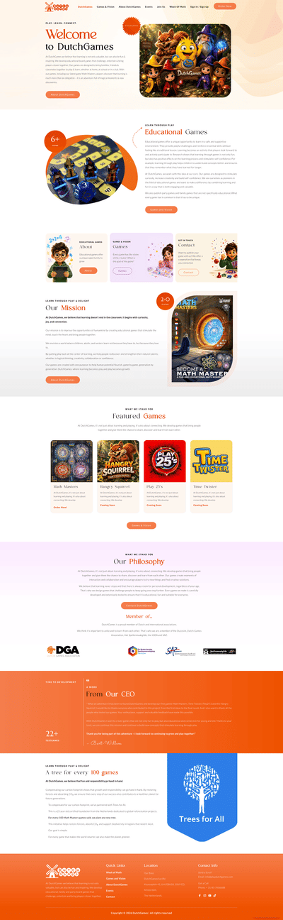 Play Dutch Games - Création de site internet