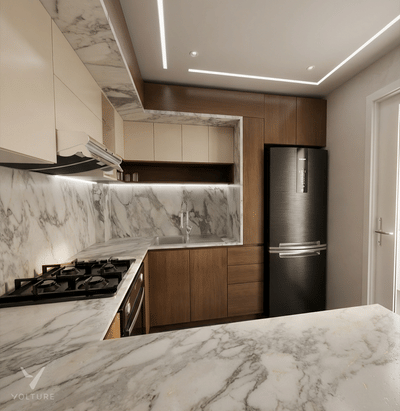 Kitchen and Living Room Interior Design - 3D