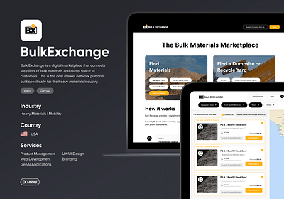 Bulk Exchange | Digital marketplace for materials - Webseitengestaltung