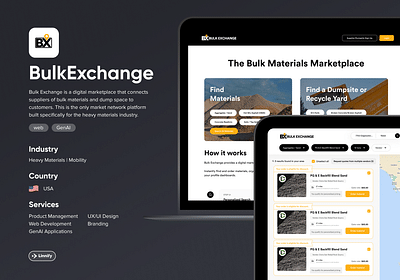 Bulk Exchange | Digital marketplace for materials - Website Creation