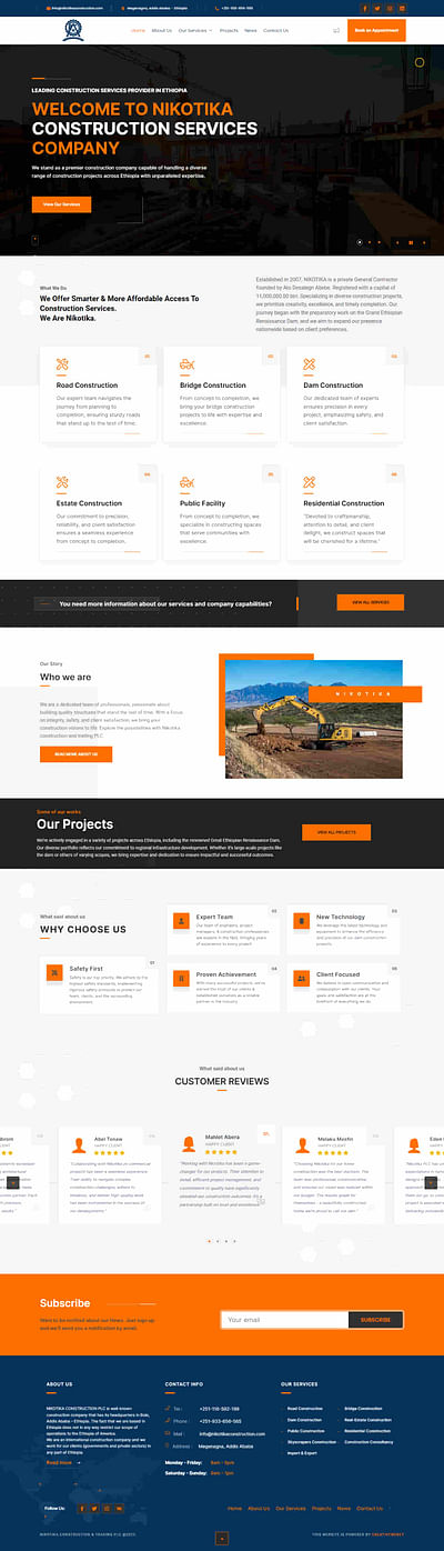 Website development for Nikotika Construction - Website Creation