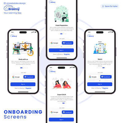 Online Learning App Onboarding Design [E-Learning] - Website Creation
