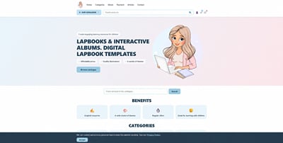 LapBook Online — Digital Products Store - Website Creatie