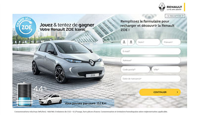 TF1 Unify Factory - Renault - Jeu Concours - Jeu et intéraction