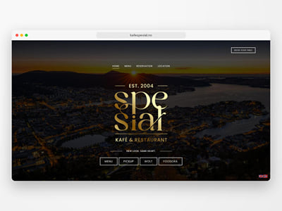 Kafe Spesial, Bergen: website for a café and restaurant - Création de site internet