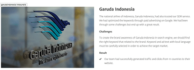 SEM for Garuda Indonesia - Référencement naturel