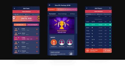 IPL Fantasy league - Ergonomie (UX/UI)