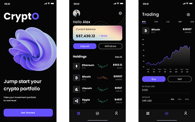 Crypto Wireframe - Mobile App