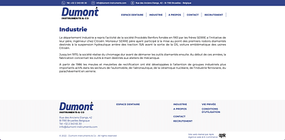 Dumont Instruments & Co - Création de site internet