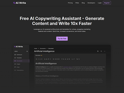 AI Writa - Free AI Copywriting Assistant - Référencement naturel