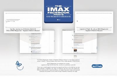 THE IMAX FACEBOOK PRINTS - Publicité