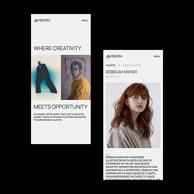 AVISION: Platform for Creative Professionals - Website Creation