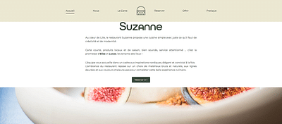 Suzanne restaurant - Site internet - Website Creation