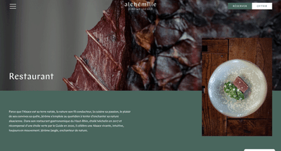 Création du site vitrine pour le restaurant ALCHEMILLE - Création de site internet