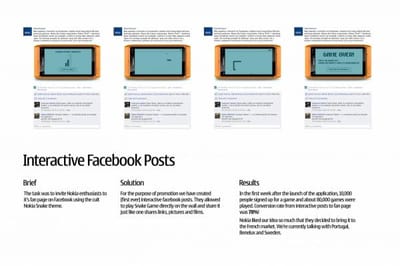 SNAKE INTERACTIVE FACEBOOK POSTS - Publicité