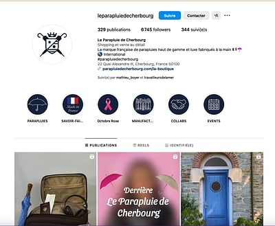 Réseaux sociaux Le Parapluie de Cherbourg - Communication corporate