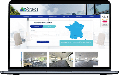 Refonte du site Valteos - Immobilier d'entreprise - Création de site internet