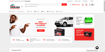 Web Development for Venjoh Motor Batteries - Design & graphisme