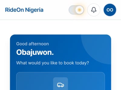 Full-Stack Mobility Platform for RideOn Nigeria - Digital Strategy