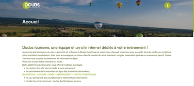 Doubs Tourisme : plateforme de réservation pour les événements - Application web