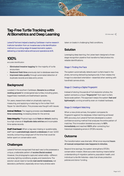 Turtle Tracking with AI Biometrics and Deep Learning - Datenberatung