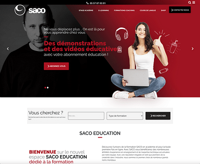Site de formation SACO ÉDUCATION - Application mobile