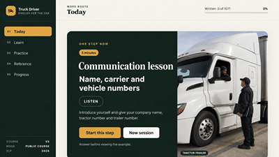 Truck Driver English: Interactive Scenario App - Aplicación Web