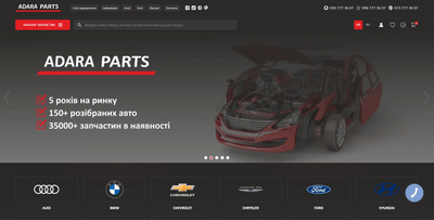 AdaraParts full-cycle + A/I SEO optimisation - Advertising