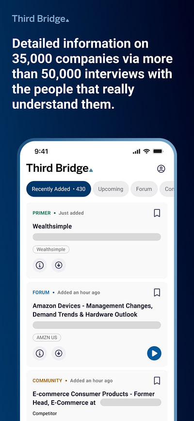 Develop Third Bridge's iOS app - Mobile App